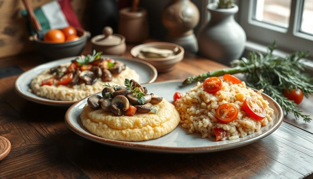 Creamy Vegetarian Italian Polenta and Risotto Creamy Vegetarian Italian Polenta and Risotto
